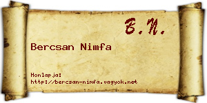 Bercsan Nimfa névjegykártya